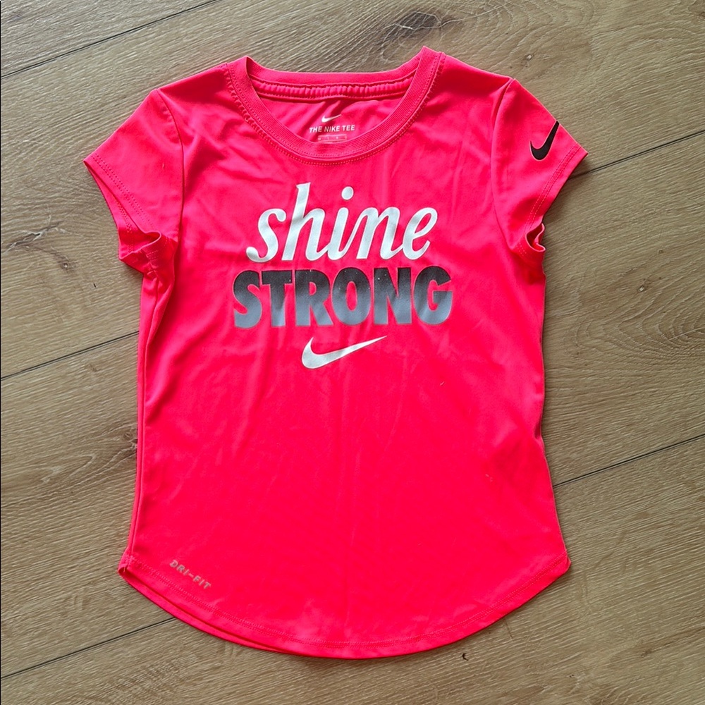 Nike Bright Pink Kids Shine Strong Tee